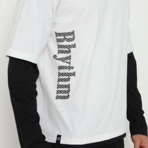 d&f Kaos Pria Double layer RHYTHM - Putih