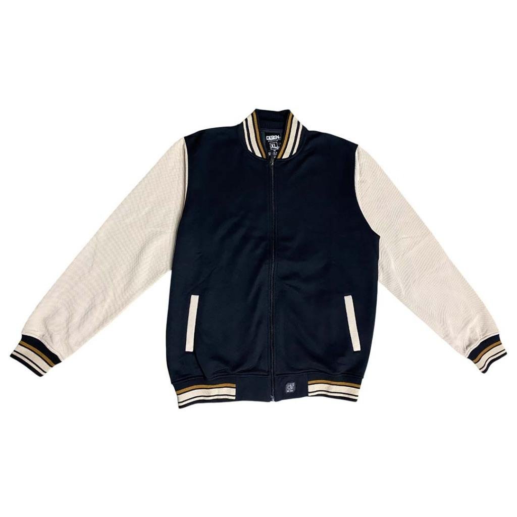d&f CVC Jaket Bomber Pria - Hitam cream