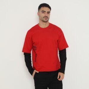 d&f Kaos Pria Double layer RHYTHM - Merah