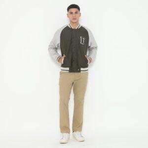 d&f Parachute  Jaket Bomber Varsity Pria - Abu Sequoi