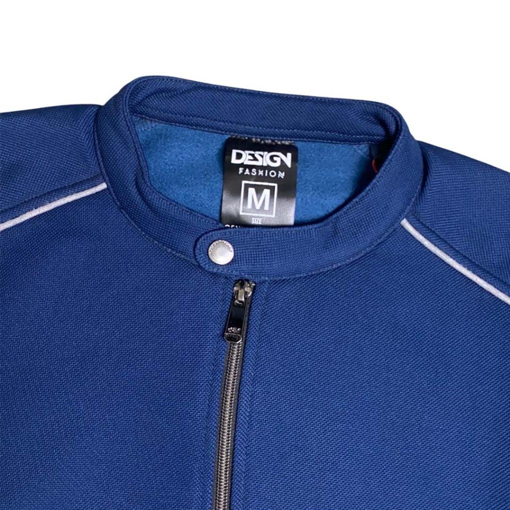 d&f CVC Jaket Biker Pria - Navy list abu muda - Image 4