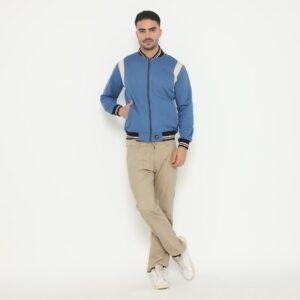 d&f Jaket Bomber pria peping ARM - Dark blue cream
