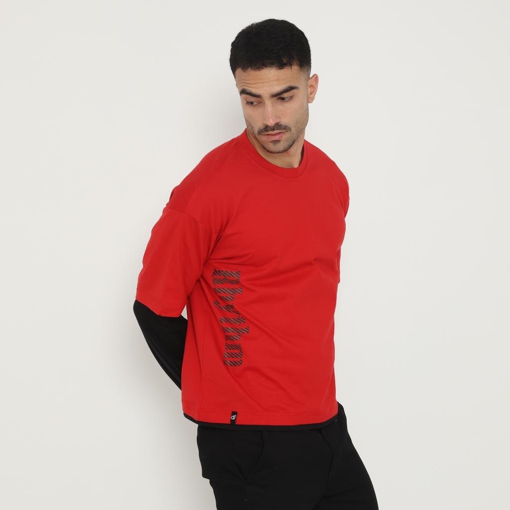 d&f Kaos Pria Double layer RHYTHM - Merah - Image 2