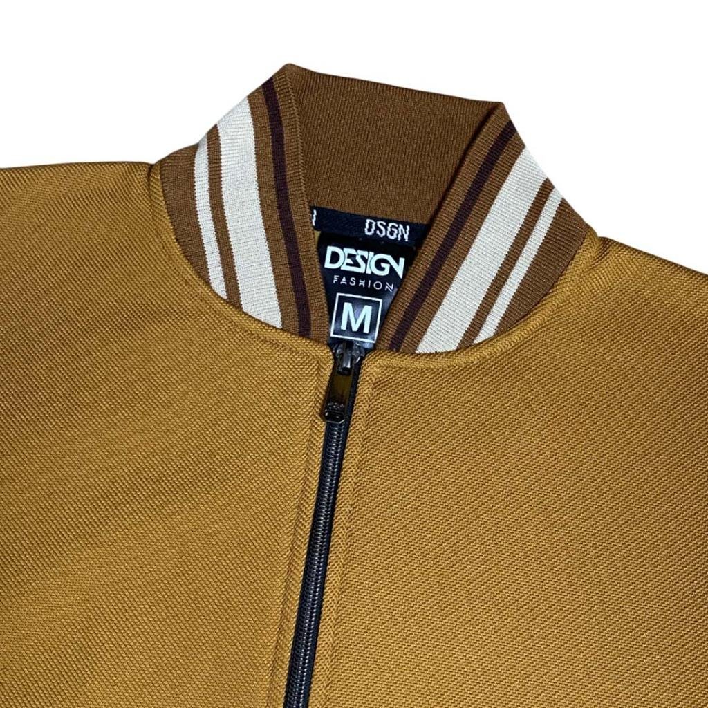 d&f CVC Jaket Bomber cut & swen pria - Cream - Image 4