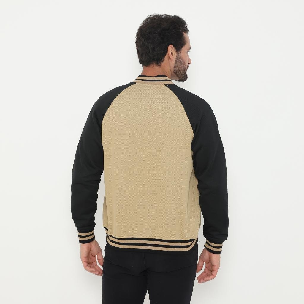 d&f Jaket Bomber pria - Khaki hitam - Image 3