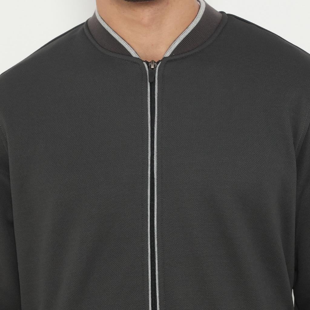 d&f Jaket Bomber pria - Abu tua list misty - Image 4