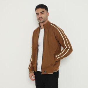 d&f Jaket Biker pria - strip coklat