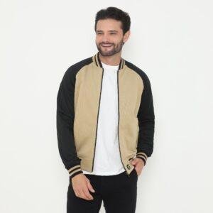 d&f Jaket Bomber pria - Khaki hitam