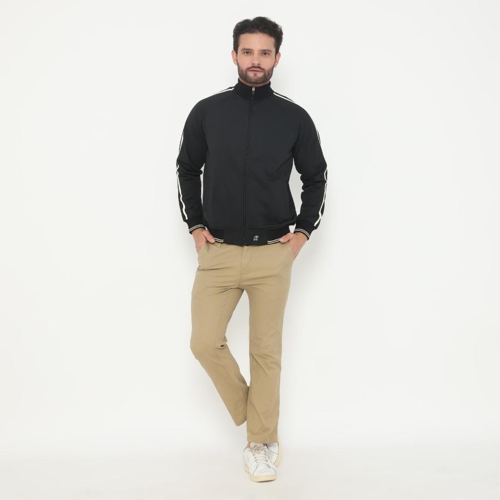 d&f Jaket Biker pria - Hitam stripe cream - Image 5