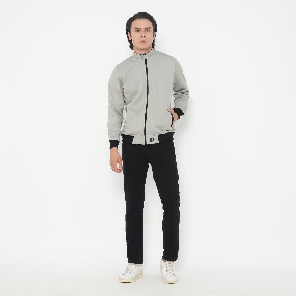 d&f Jaket Biker pria - abu muda - Image 5