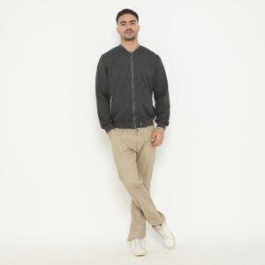 d&f Jaket Bomber pria - Abu tua list misty