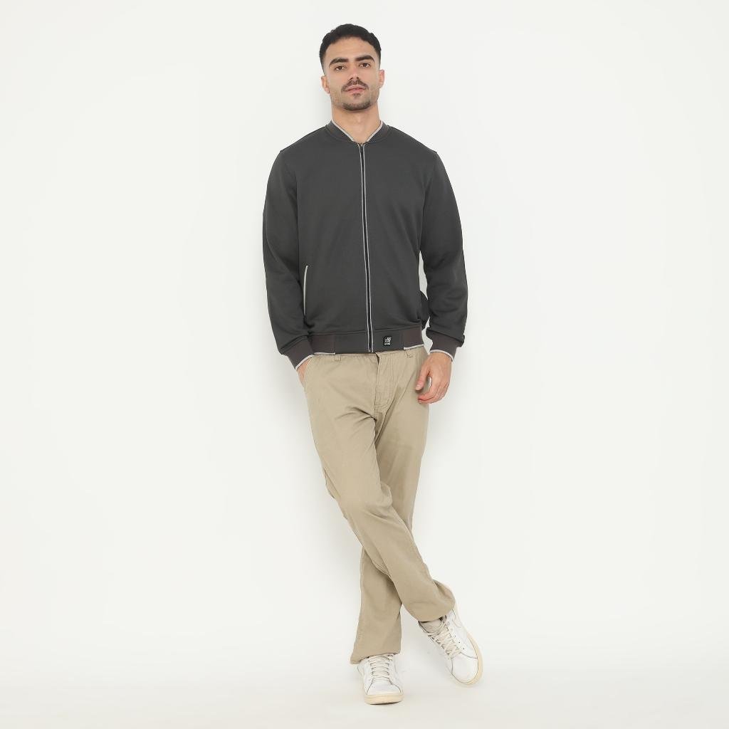 d&f Jaket Bomber pria - Abu tua list misty - Image 5