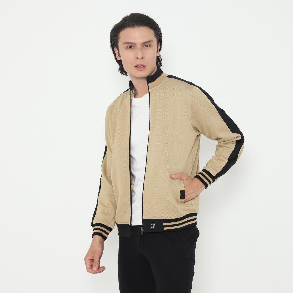 d&f Jaket Biker pria - Khaki - Image 2