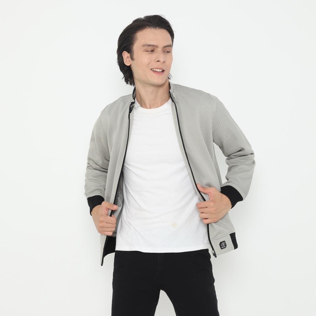 d&f Jaket Biker pria - abu muda - Image 2