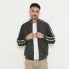 d&f Jaket Bomber pria - Abu strip cream