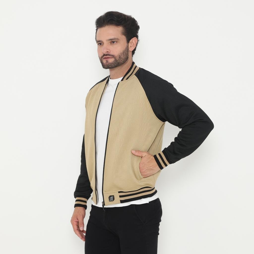 d&f Jaket Bomber pria - Khaki hitam - Image 2