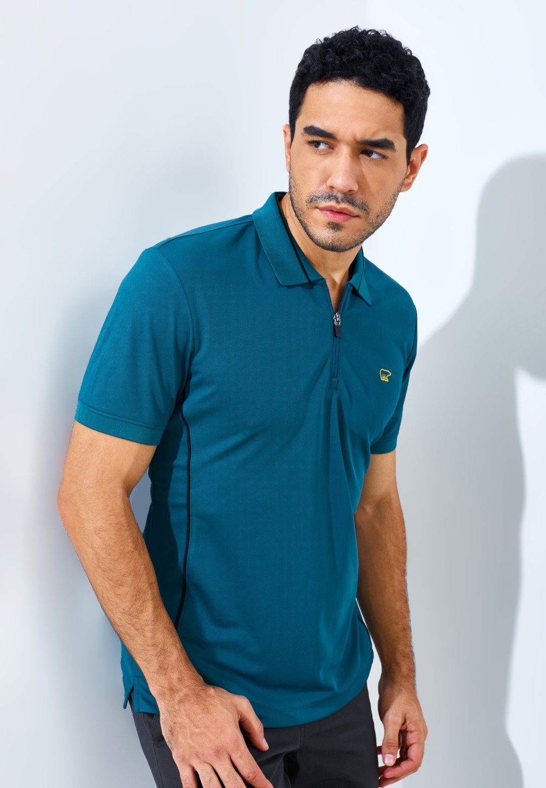 Jack Nicklaus Ion Polo Shirt Pria Slim Fit Atlantic Deep