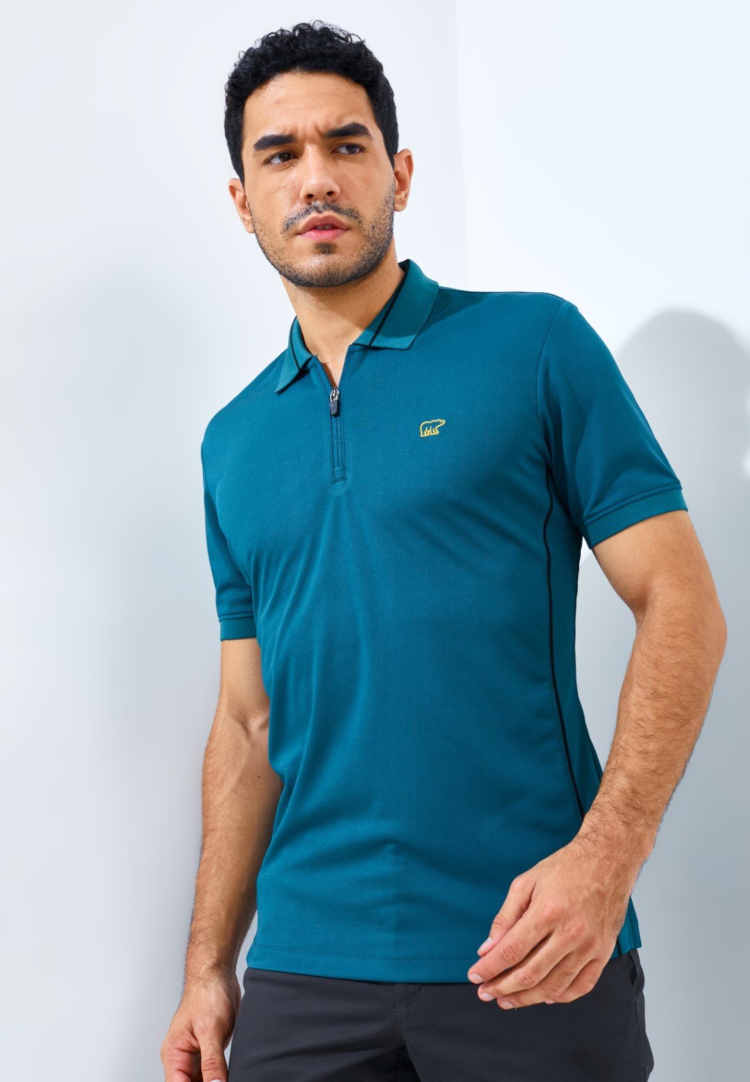 Jack Nicklaus Ion Polo Shirt Pria Slim Fit Atlantic Deep - Image 2