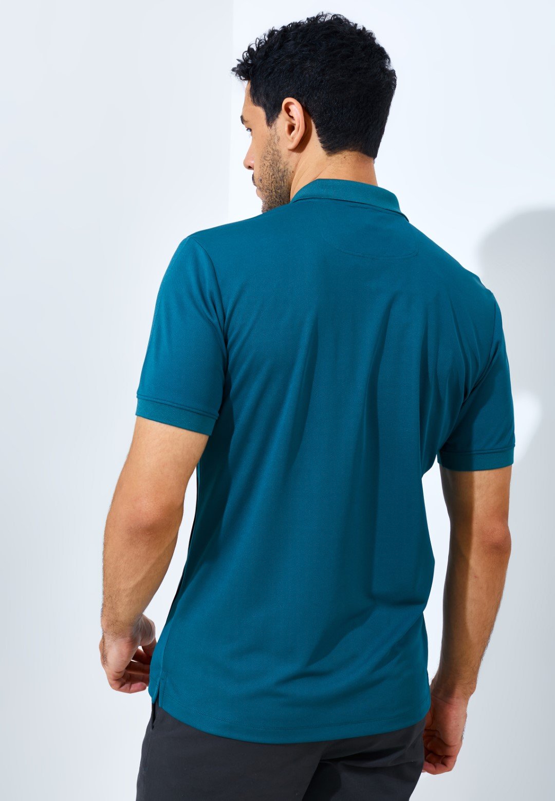 Jack Nicklaus Ion Polo Shirt Pria Slim Fit Atlantic Deep - Image 3