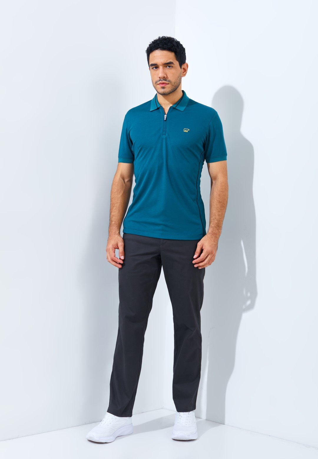 Jack Nicklaus Ion Polo Shirt Pria Slim Fit Atlantic Deep - Image 5