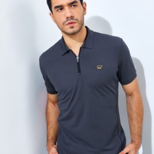 Jack Nicklaus Ion Polo Shirt Pria Slim Fit Asphlat