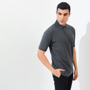 Jack Ben Polo Shirt Pria Regular Fit Dark Grey