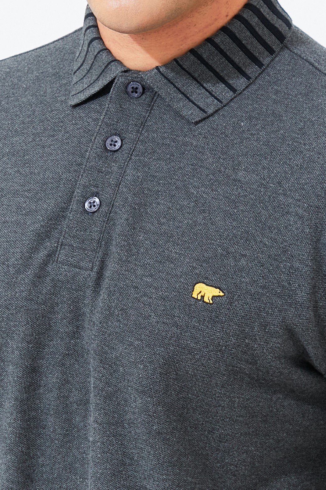 Jack Ben Polo Shirt Pria Regular Fit Dark Grey - Image 5