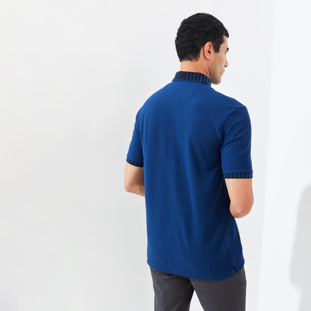 Jack Ben Polo Shirt Pria Regular Fit Estate Blue - Image 4