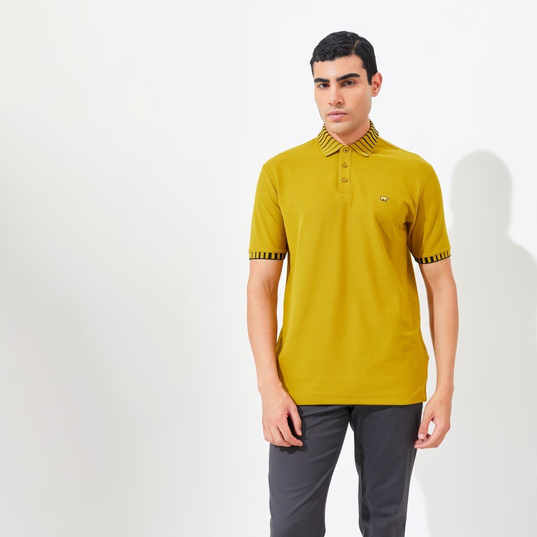 Jack Ben Polo Shirt Pria Regular Fit Golden Palm - Image 2
