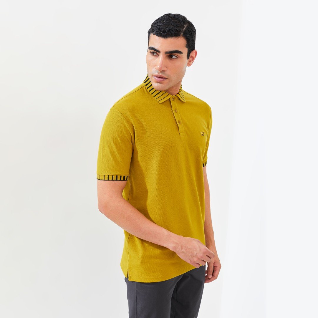 Jack Ben Polo Shirt Pria Regular Fit Golden Palm - Image 3