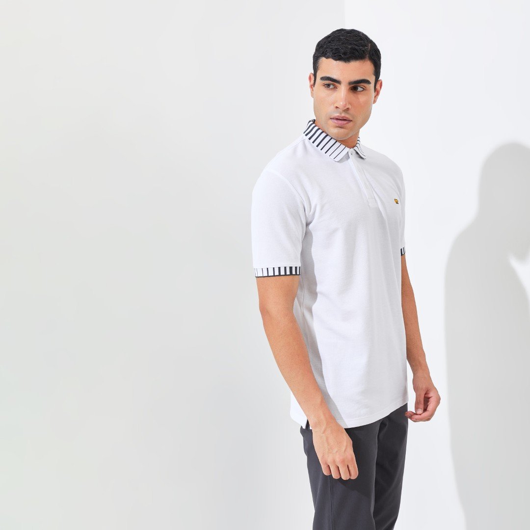 Jack Ben Polo Shirt Pria Regular Fit White - Image 3