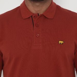 Jack Cruz Polo Shirt Pria Regular Fit Brown Red