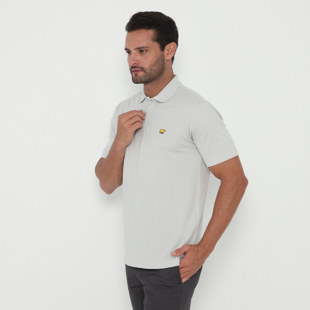 Jack Cruz Polo Shirt Pria Regular Fit Light Grey - Image 2