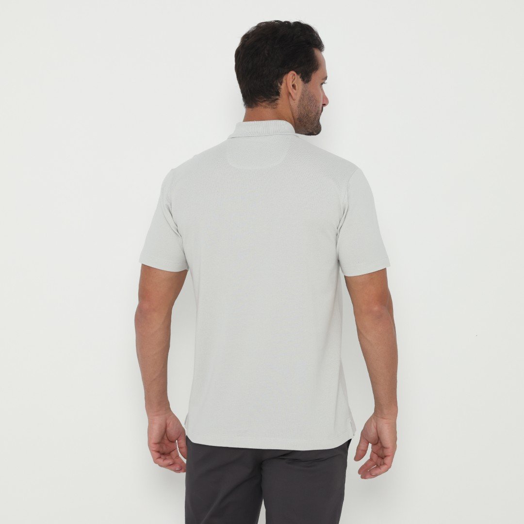 Jack Cruz Polo Shirt Pria Regular Fit Light Grey - Image 3
