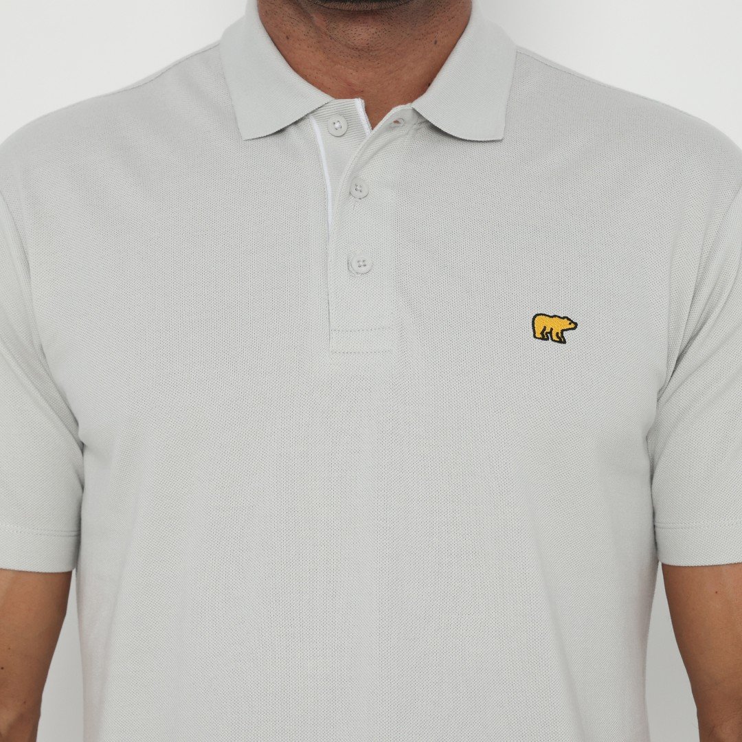 Jack Cruz Polo Shirt Pria Regular Fit Light Grey - Image 4