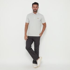 Jack Cruz Polo Shirt Pria Regular Fit Light Grey