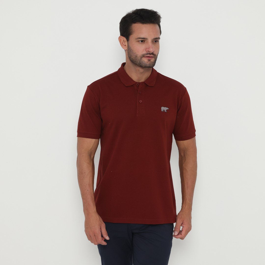 Jack Luken Polo Shirt Pria Regular Fit Burgundy