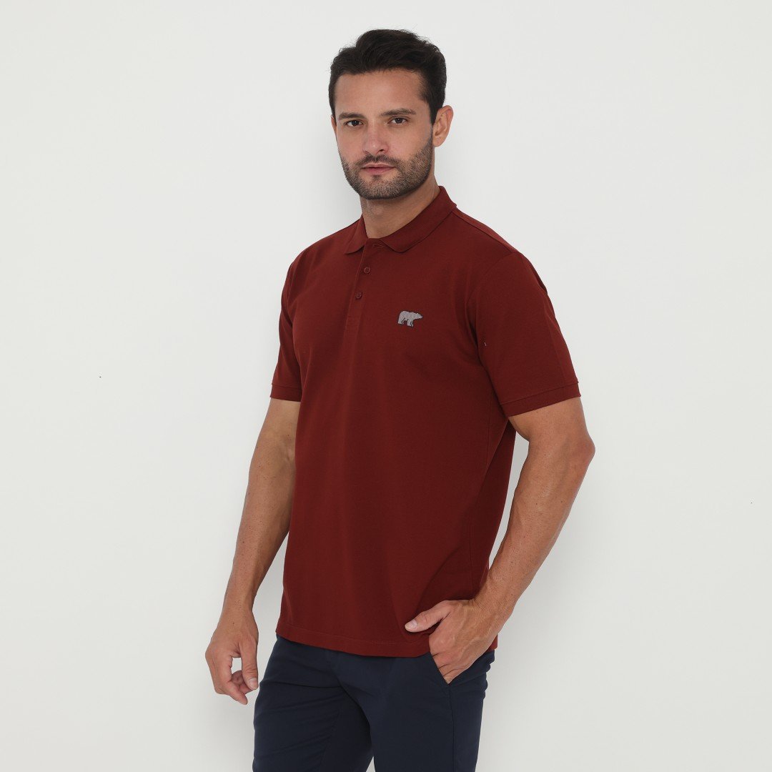 Jack Luken Polo Shirt Pria Regular Fit Burgundy - Image 2