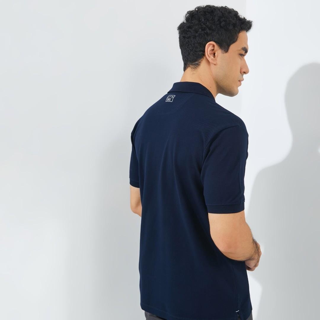 Jack Nicklaus Apache Polo Shirt Pria Regular Fit Navy - Image 5