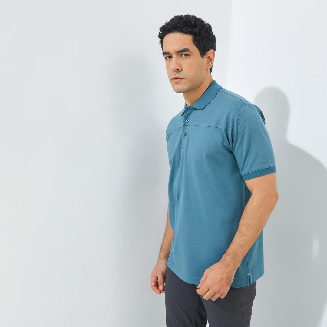 Jack Nicklaus Apache Polo Shirt Pria Regular Fit Turquoise - Image 2