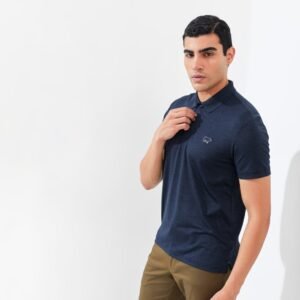 Jack Nicklaus Clever Polo Shirt Pria Slim Fit Navy