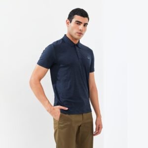 Jack Nicklaus Clever Polo Shirt Pria Slim Fit Navy