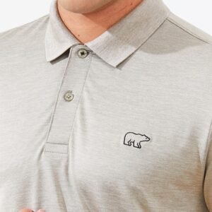 Jack Nicklaus Clever Polo Shirt Pria Slim Fit Sponge Khaki