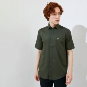 Jack Nicklaus Elwood Kemeja Pria Lengan Pendek Slim Fit Army Green