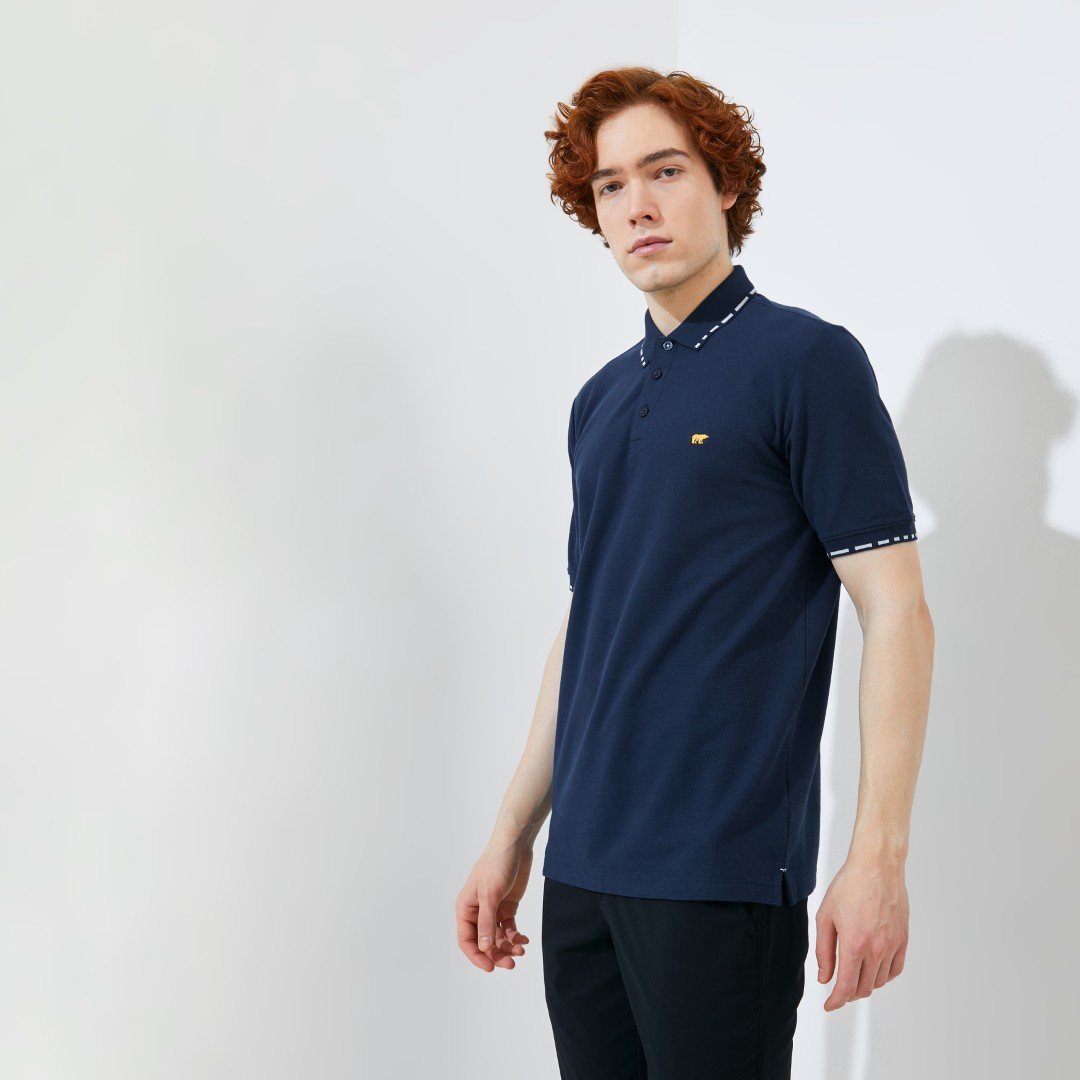 Jack Nicklaus Ernest Polo Shirt Pria Regular Fit Navy - Image 2
