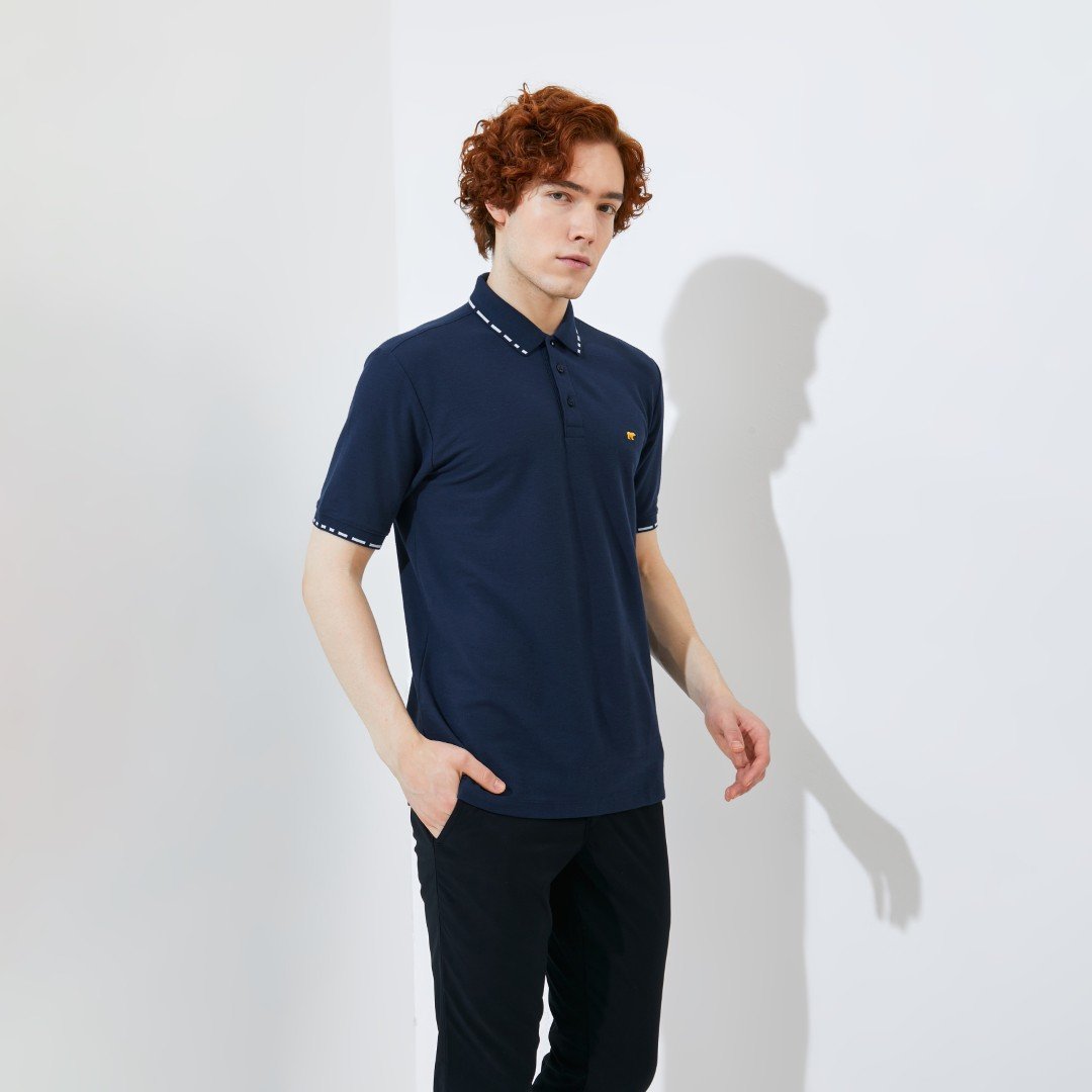 Jack Nicklaus Ernest Polo Shirt Pria Regular Fit Navy - Image 3