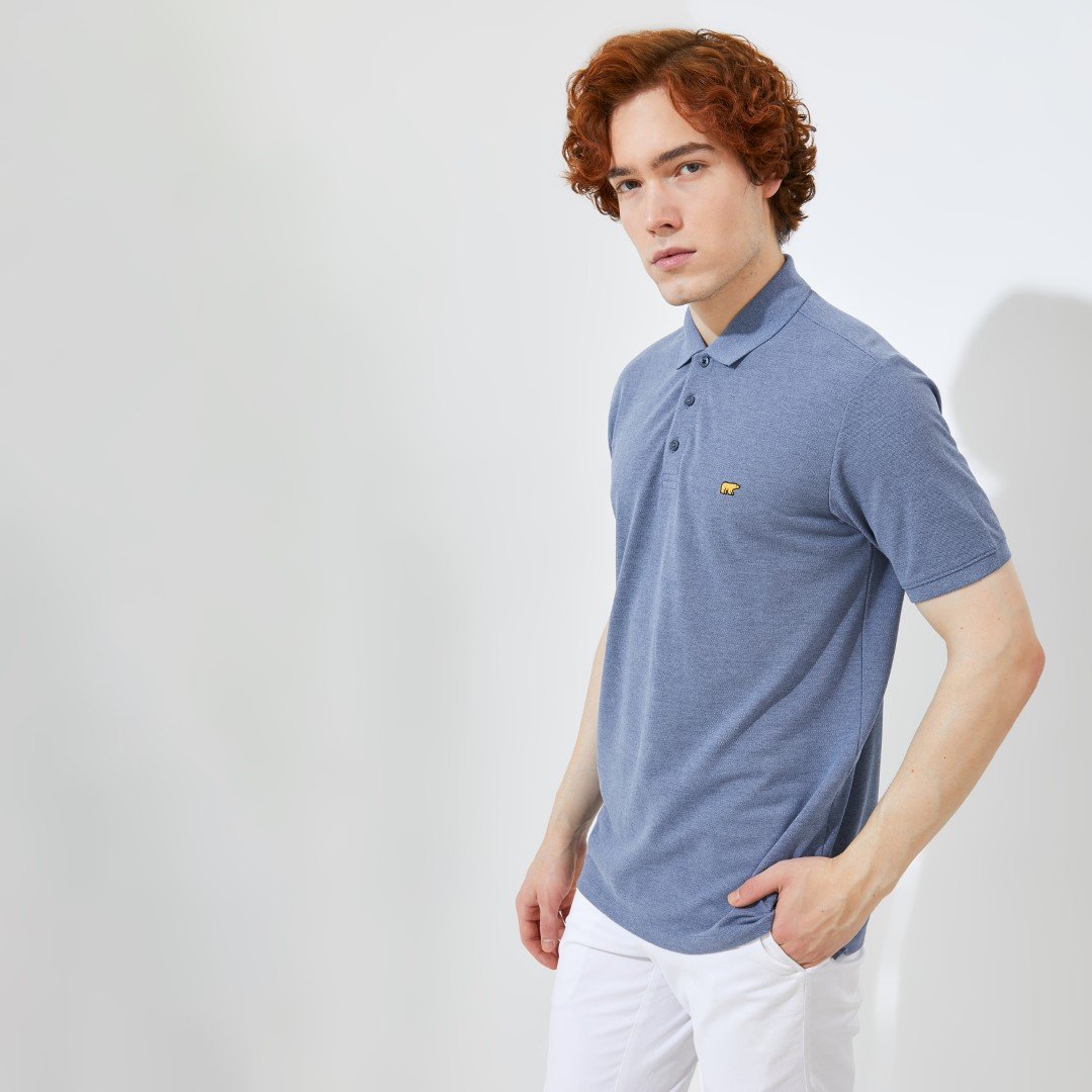 Jack Nicklaus Halston Polo Shirt Pria Regular Fit Medium Blue - Image 2