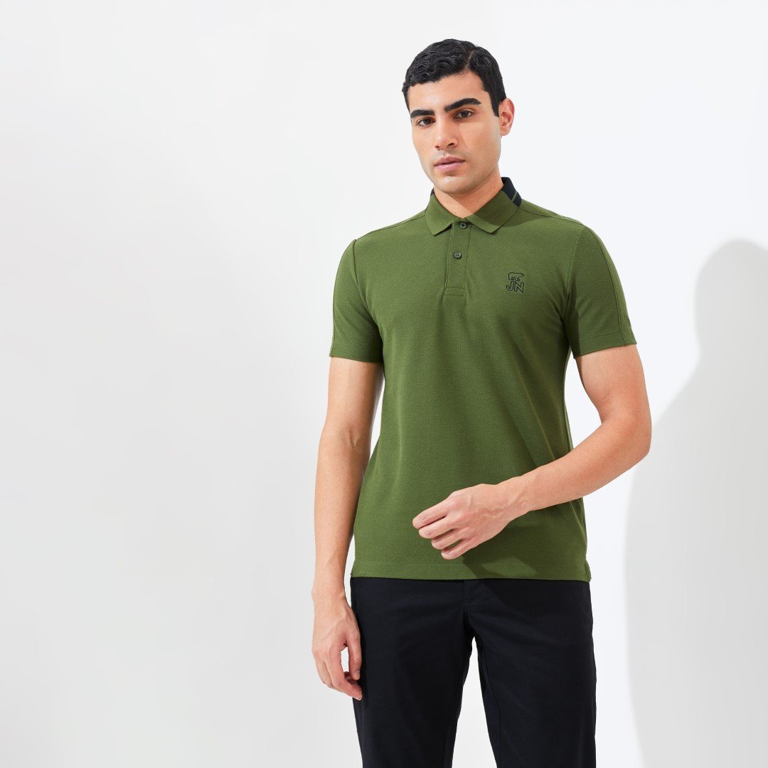 Jack Nicklaus Harvard Polo Shirt Pria Slim Fit Dark Green - Image 2
