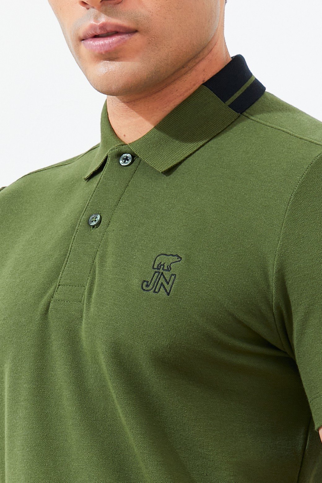 Jack Nicklaus Harvard Polo Shirt Pria Slim Fit Dark Green - Image 5