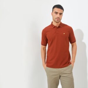 Jack Nicklaus Hubert Polo Shirt Pria Regular Fit Brown Red
